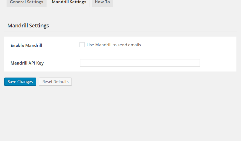 Mandrill settings