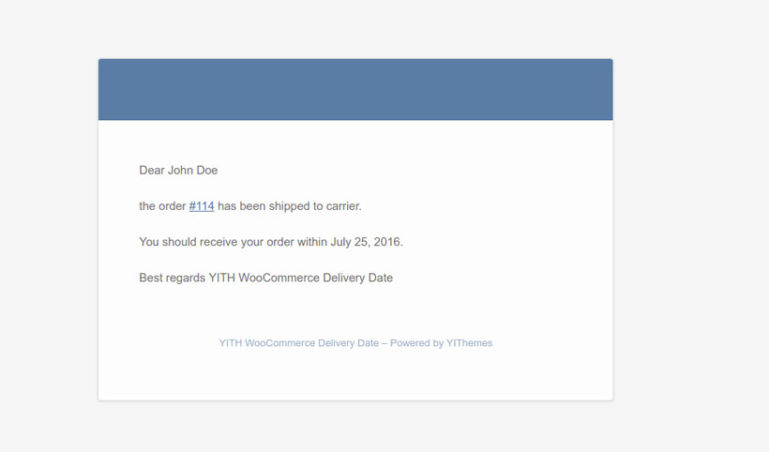 Shipping email
