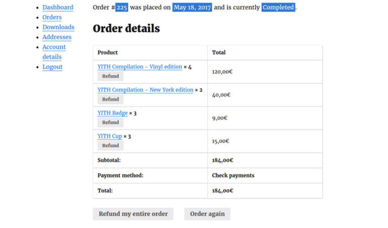 Ask a refund