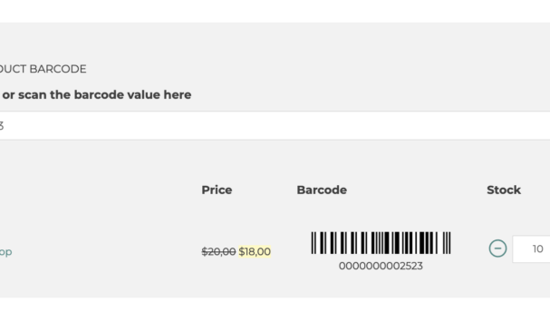Product barcode shortcode