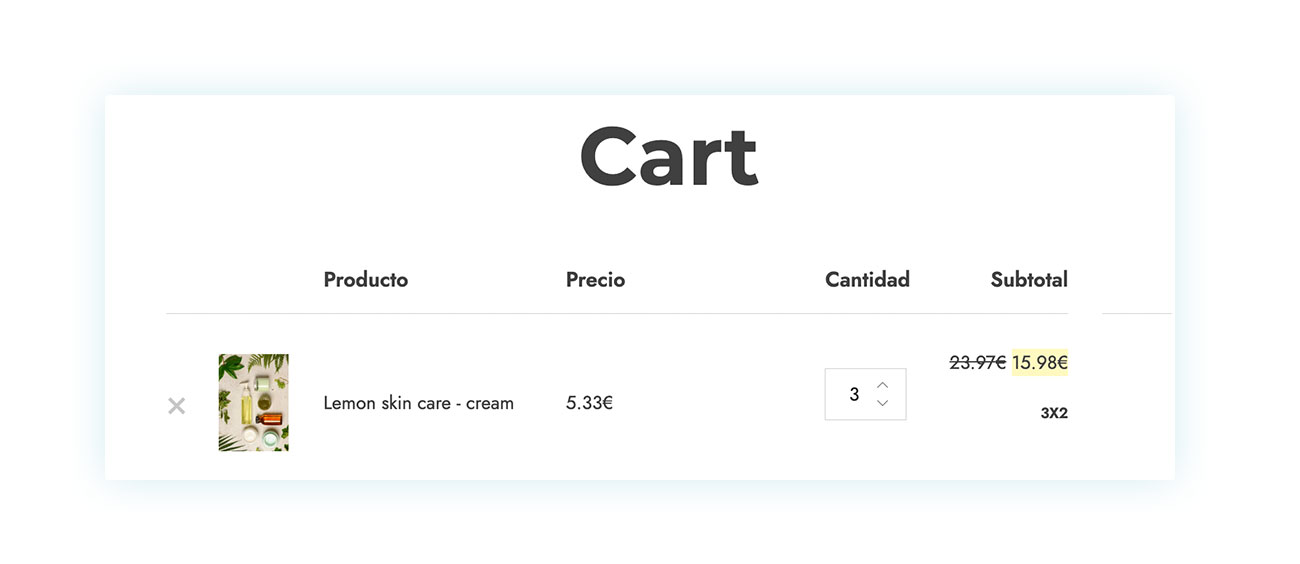 Carrito con promoción