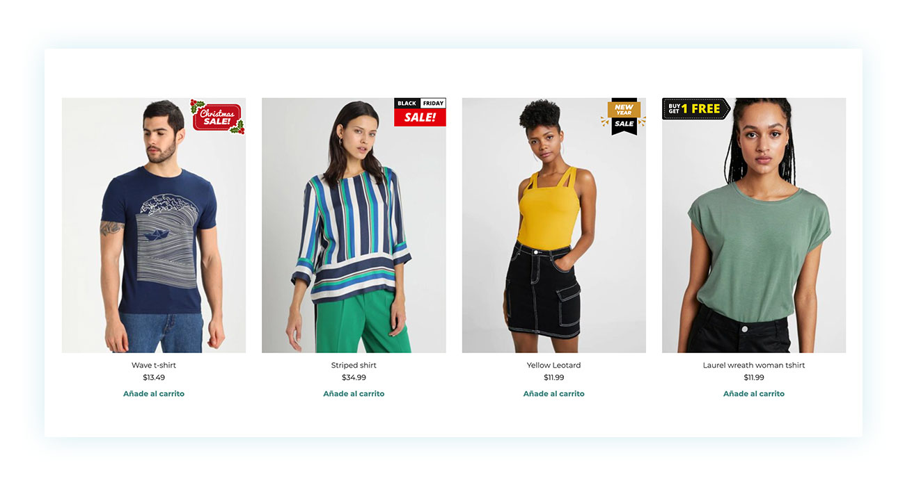 Productos con insignias
