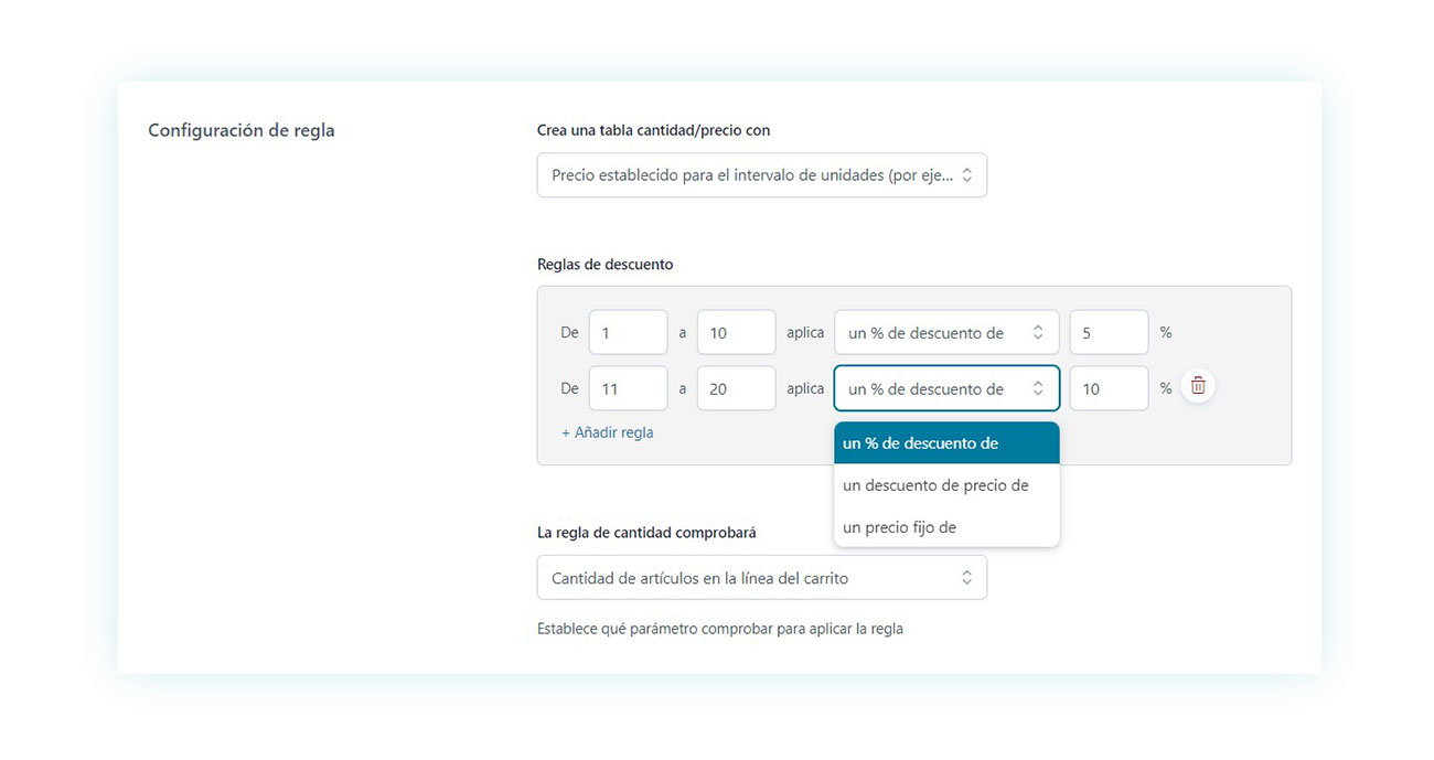 Regla de descuento