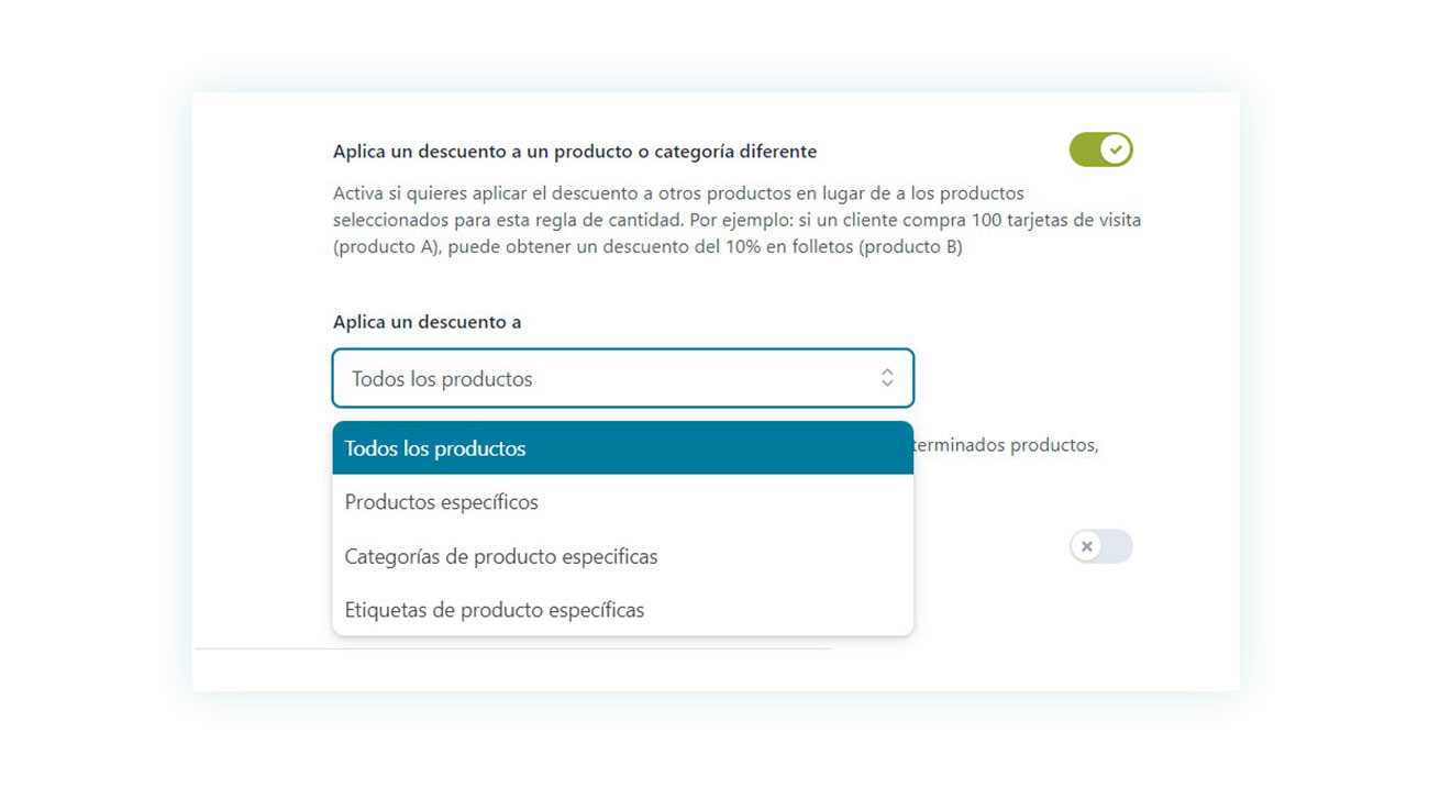 Aplicación a distintos productos