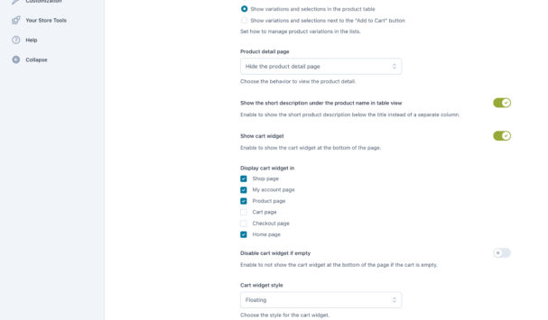 General settings