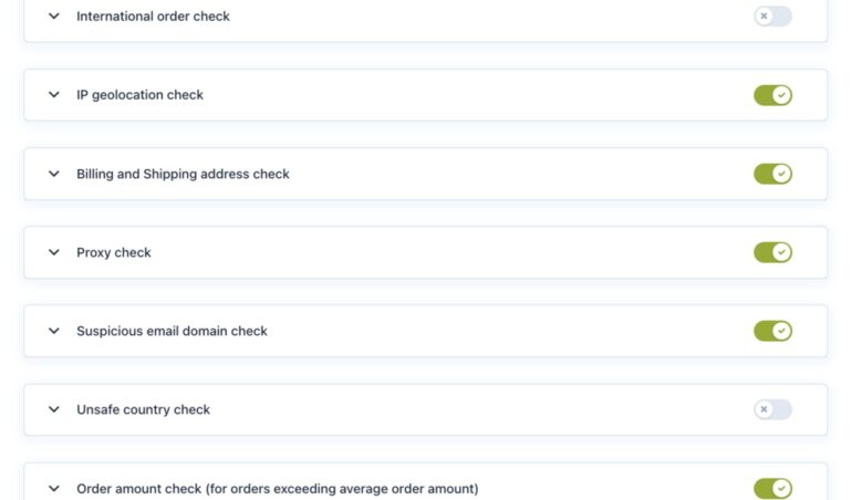 Rules settings