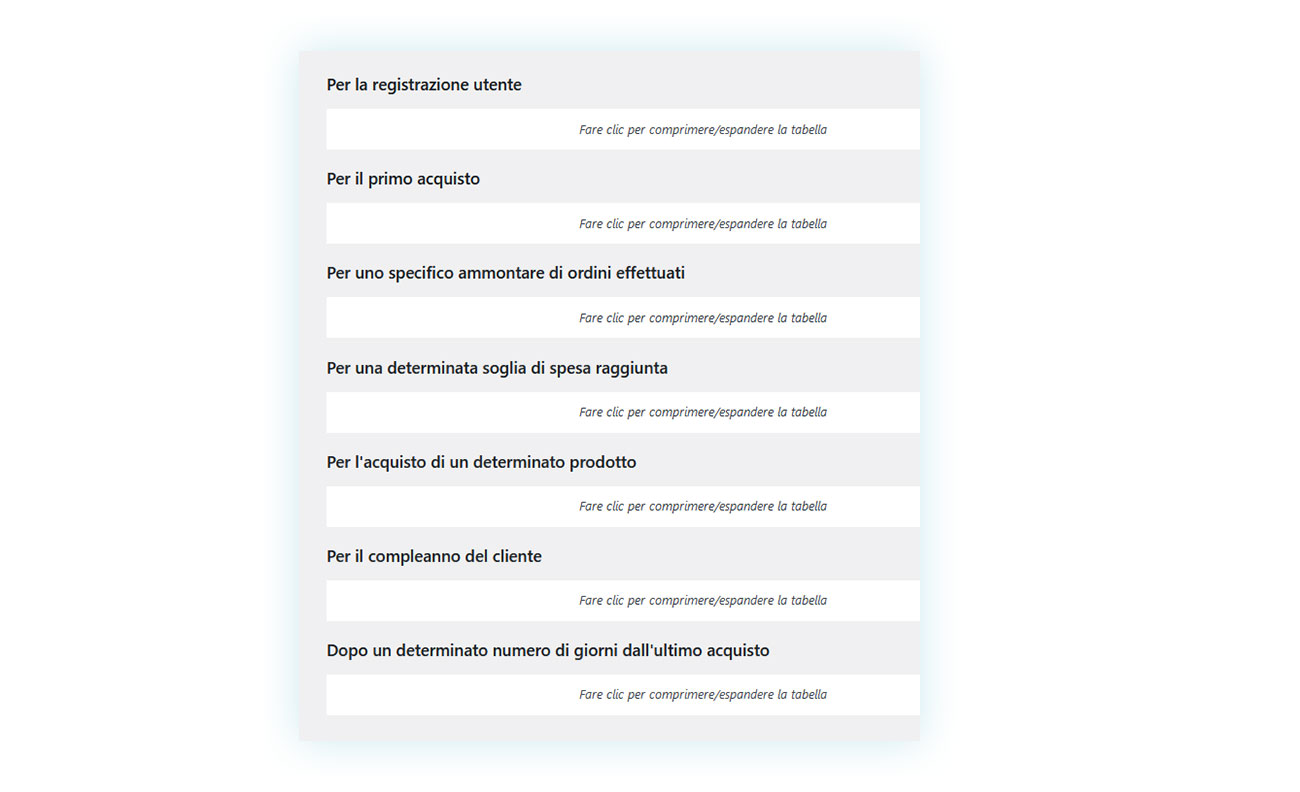 Sistema di e-mail coupon generato dal plugin