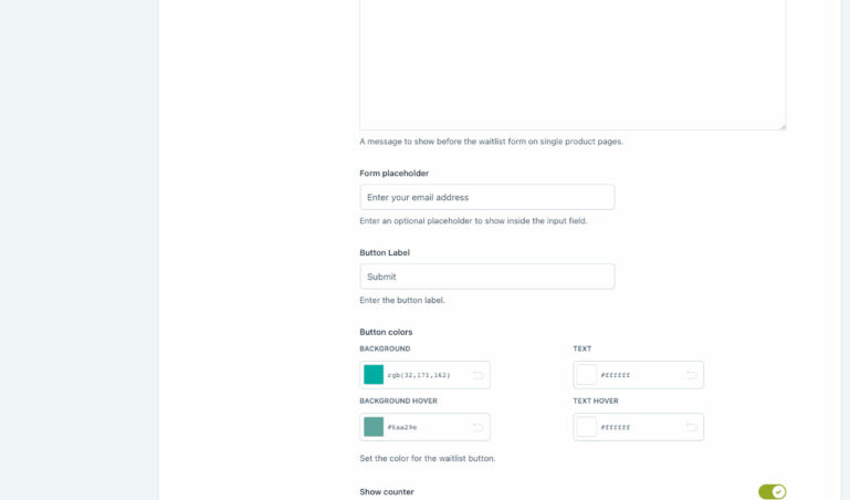Form customization
