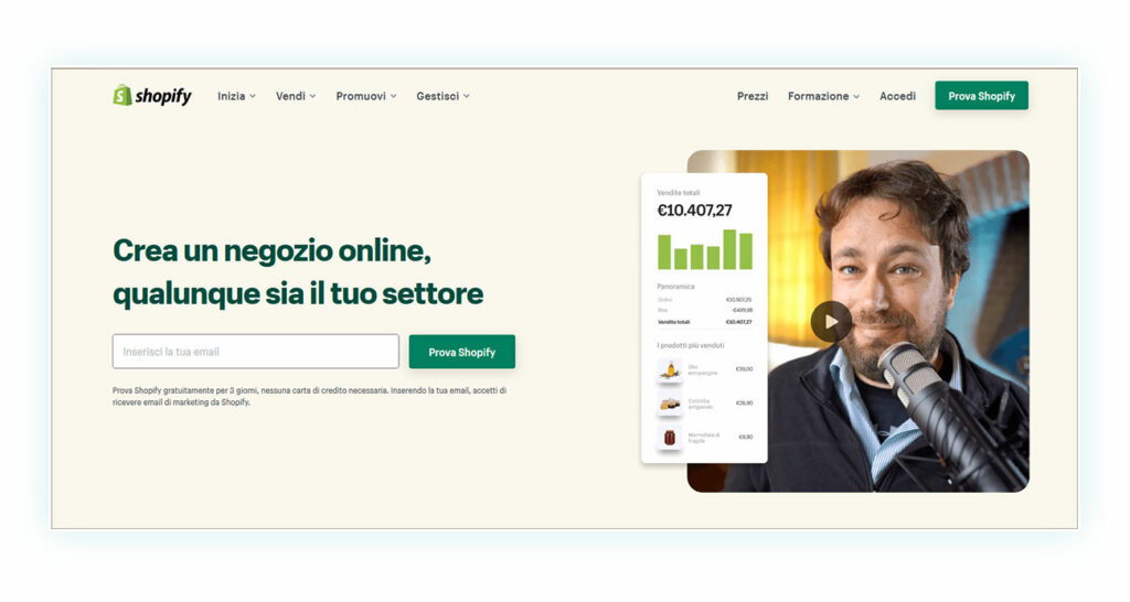 Per chi è disposto a investire un po' di più nel commercio digitale, Shopify è la piattaforma per voi