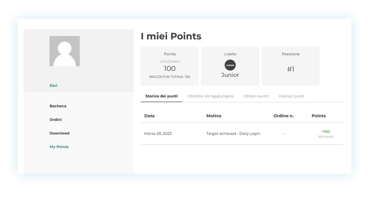 Punti ottenuti dal cliente convertibili in sconti su WooCommerce