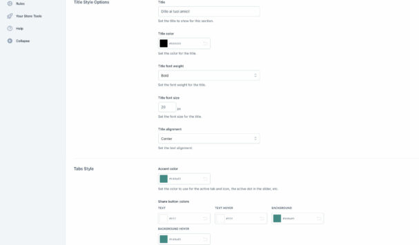 Social box settings