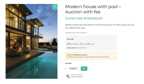 Auction with fee
