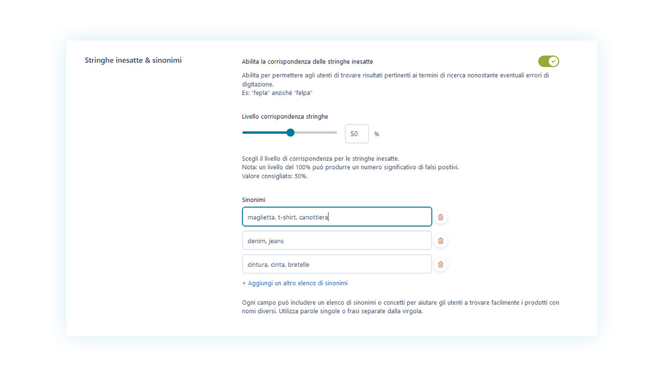 Sinonimi e parole alternative che rispondano alla ricerca dei tuoi clienti