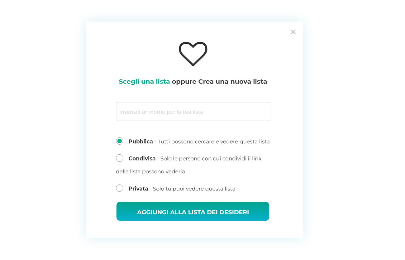 Wishlisti è un'estensione di WooCommerce che permette di condividere la propria lista desideri