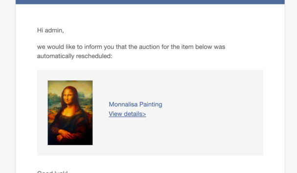 Rescheduled auction