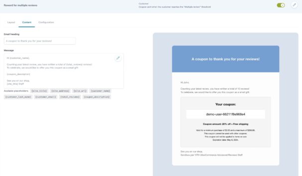Email settings