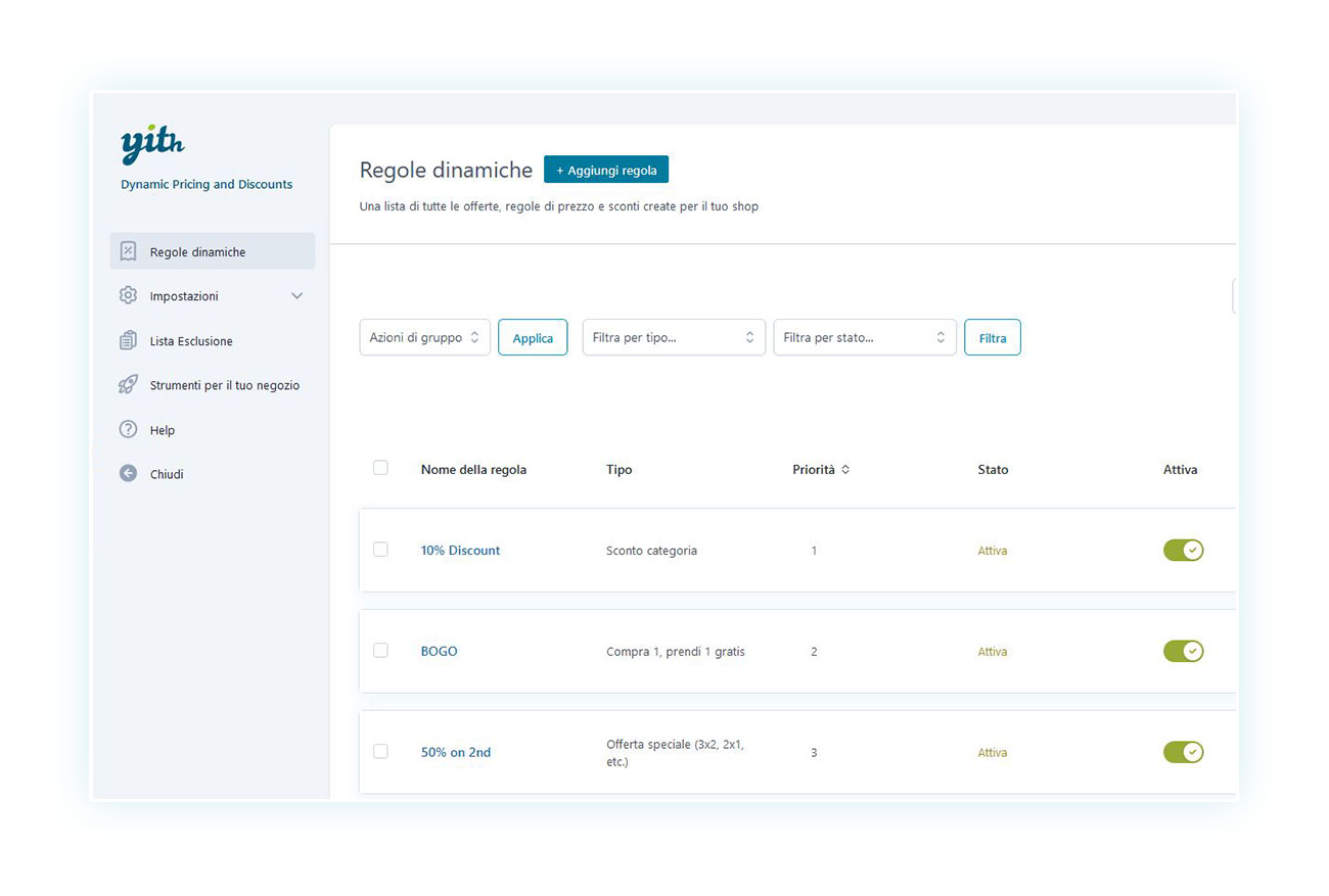 Regole del plugin di WooCommerce