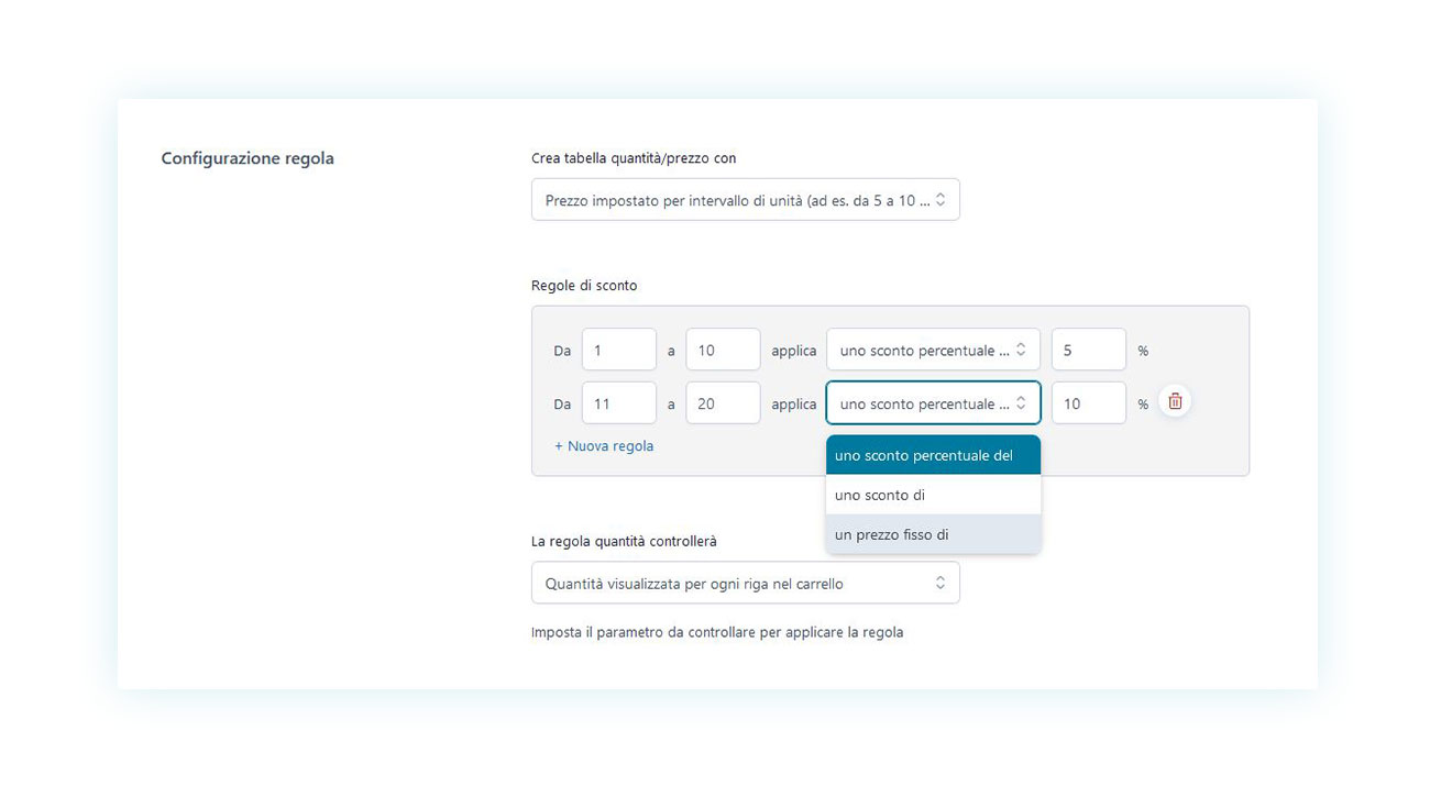 Regole di sconto per il plugin