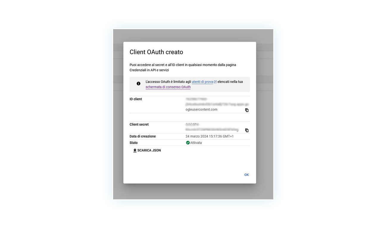 ID e Client Secret