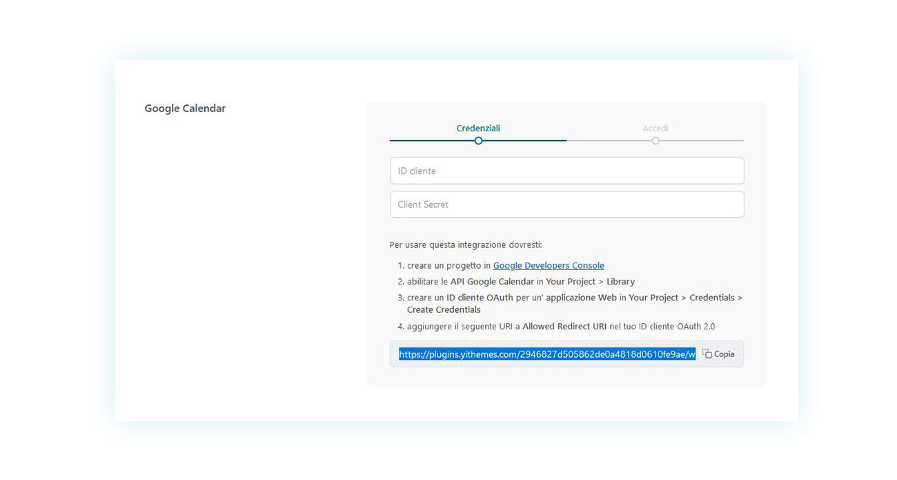 Istruzioni del plugin