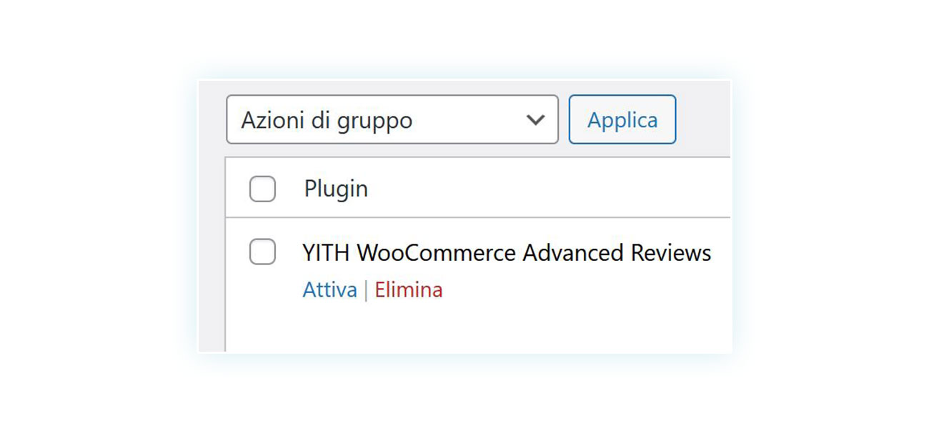 Attivazione del plugin
