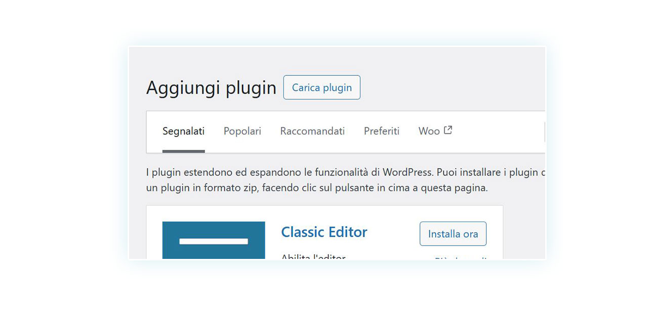 Carica il plugin