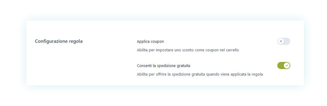 Opzione per la spedizione gratuita