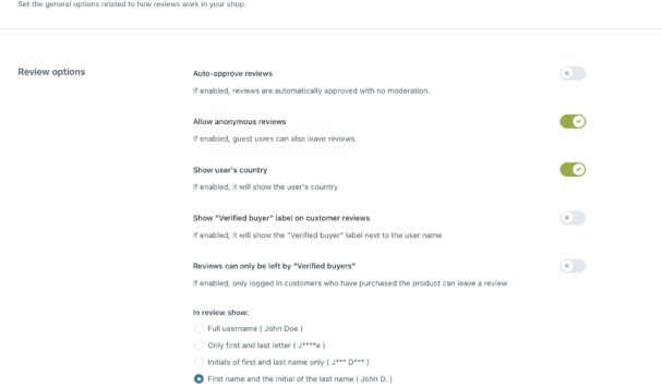 General options 1/2