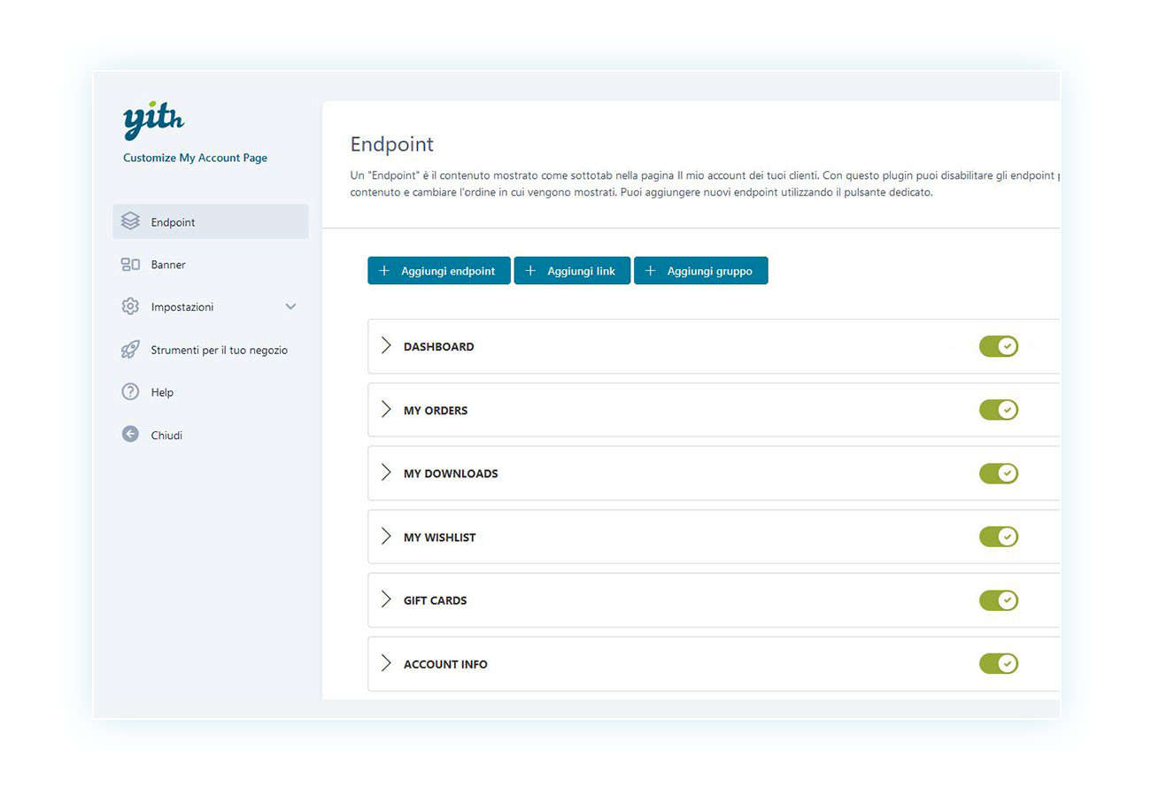 Personalizzazione dell'endpoint