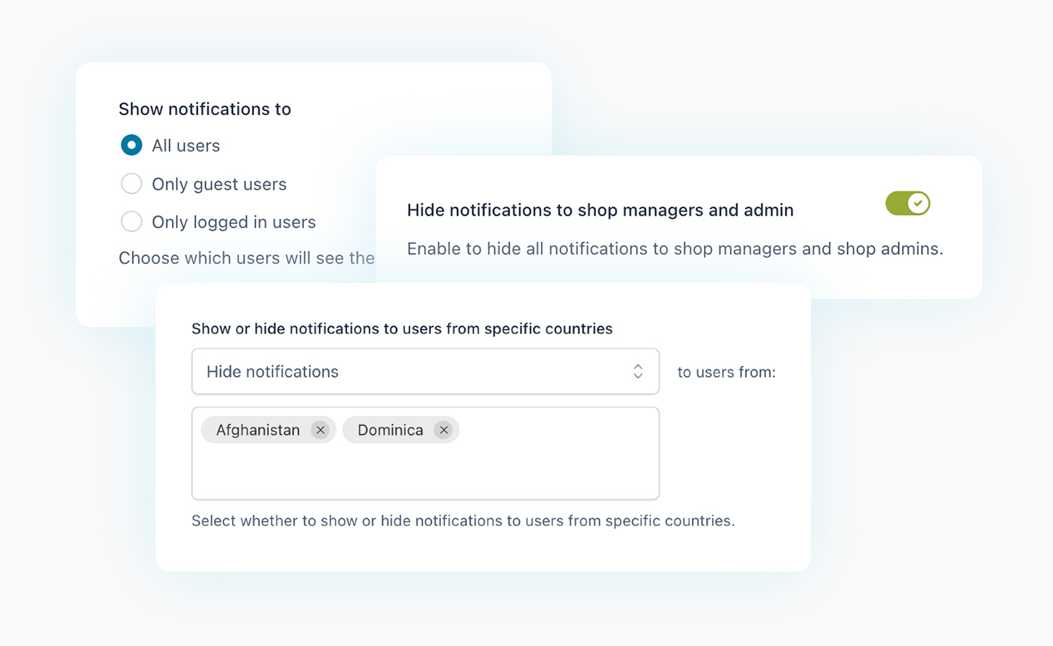 Notifications by user role