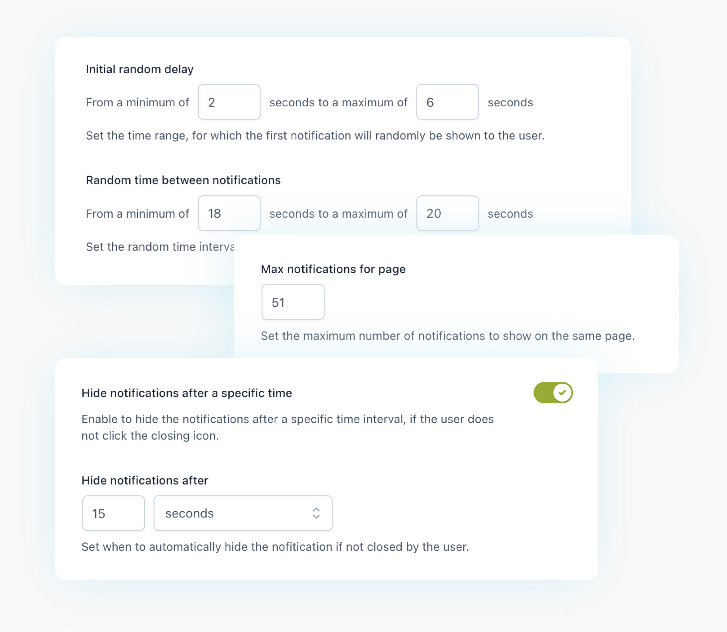 Set up push notification time frame
