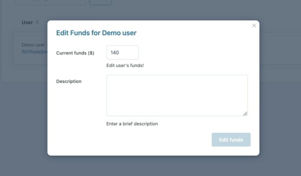 Edit funds