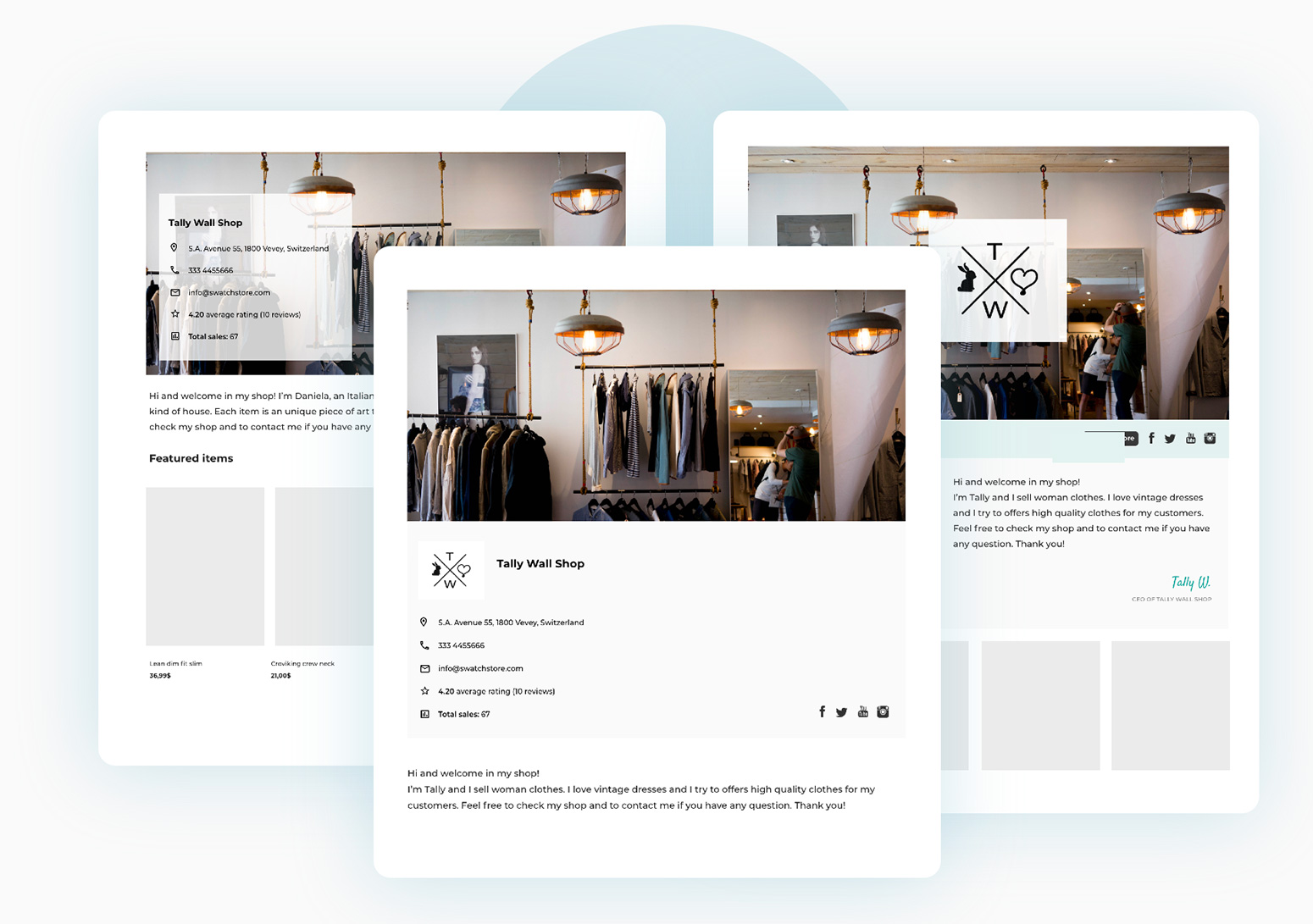Vendor shop layout