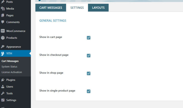 General settings 