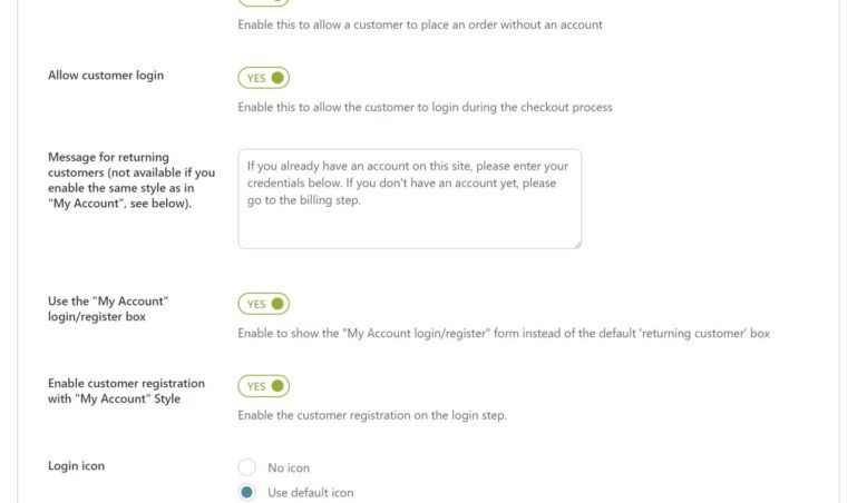 Login options
