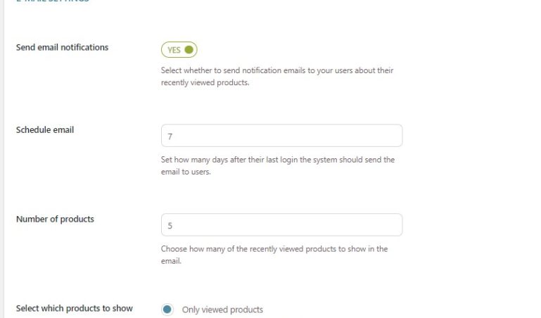 Email settings 1