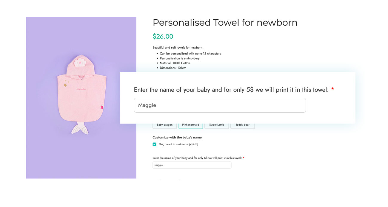 Customized towel