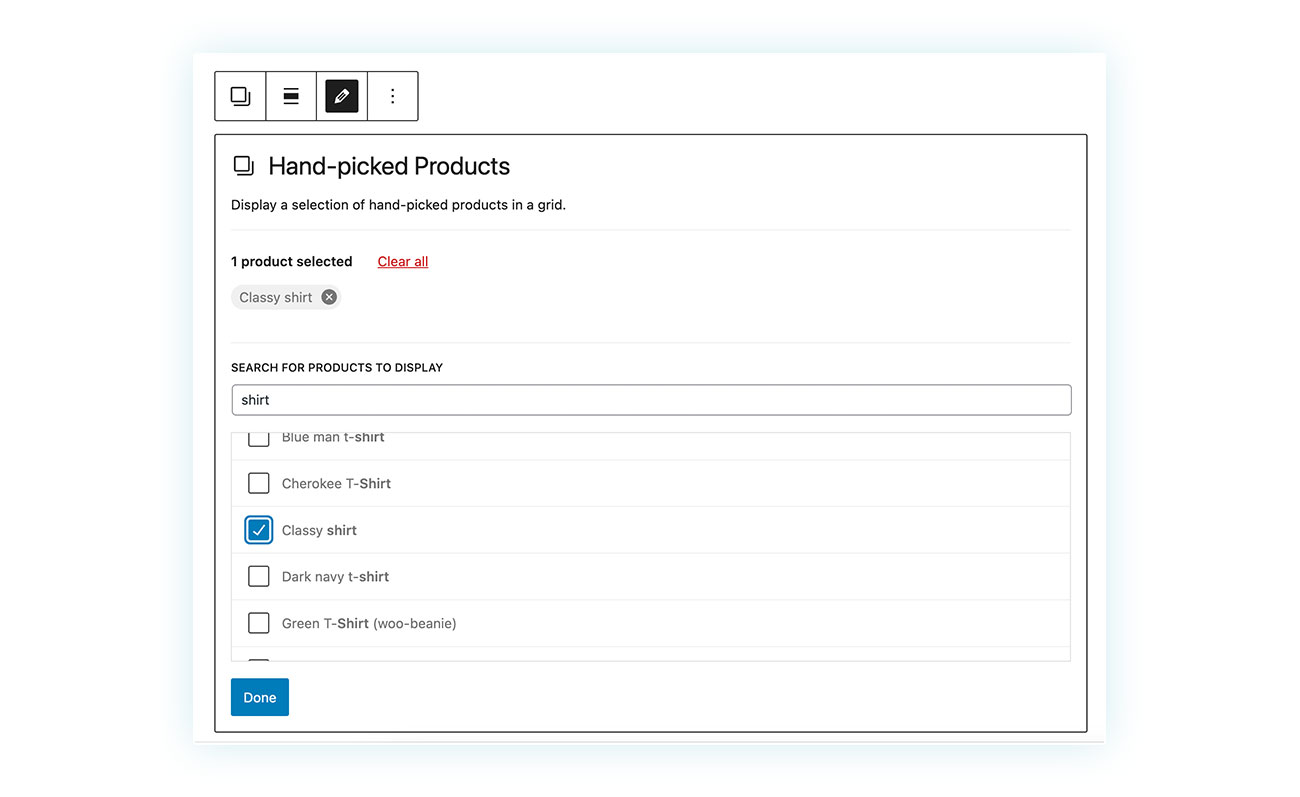 Select product