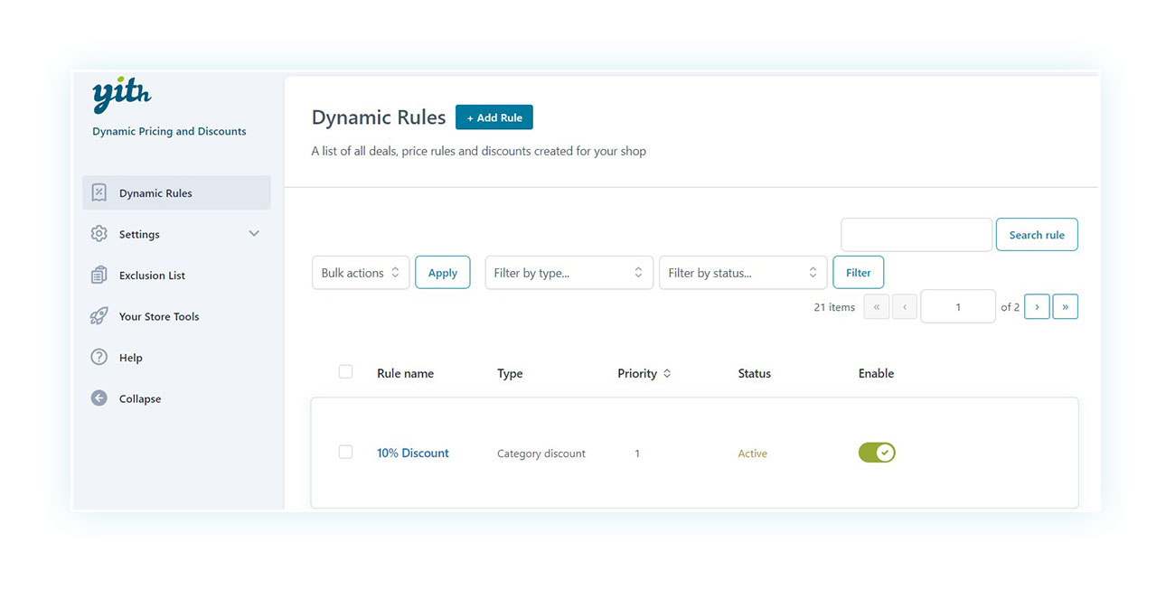 Dynamic rules