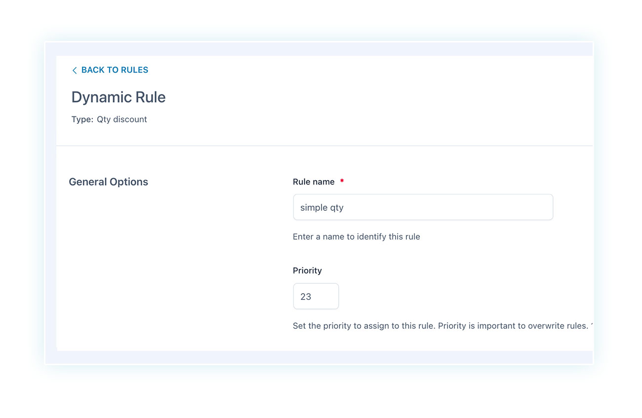 Quantity rule