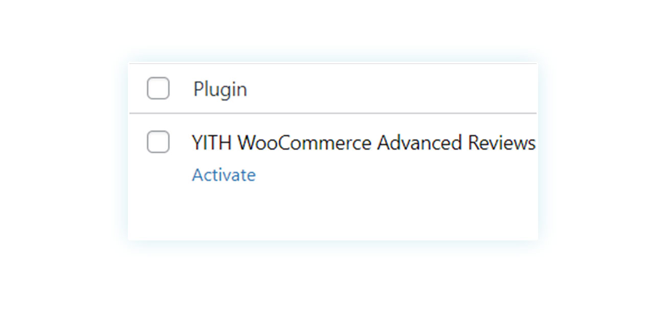 Plugin activation