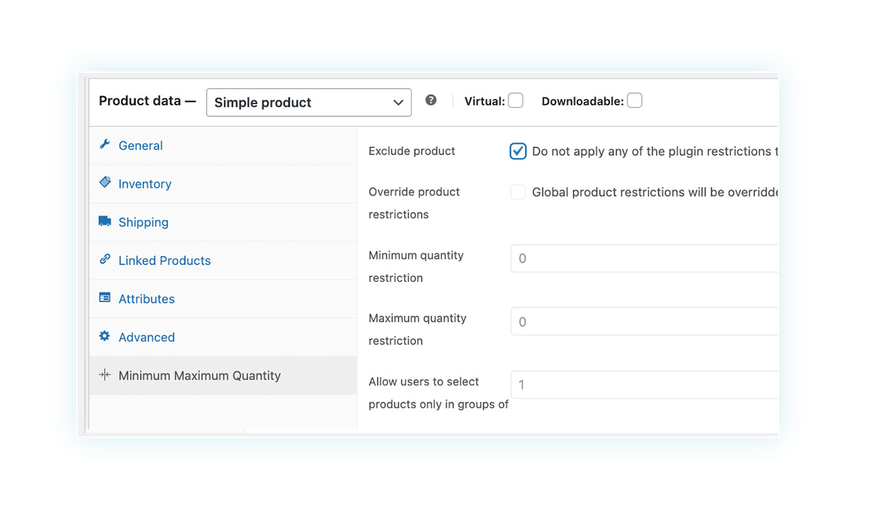 Product excluded from rules
