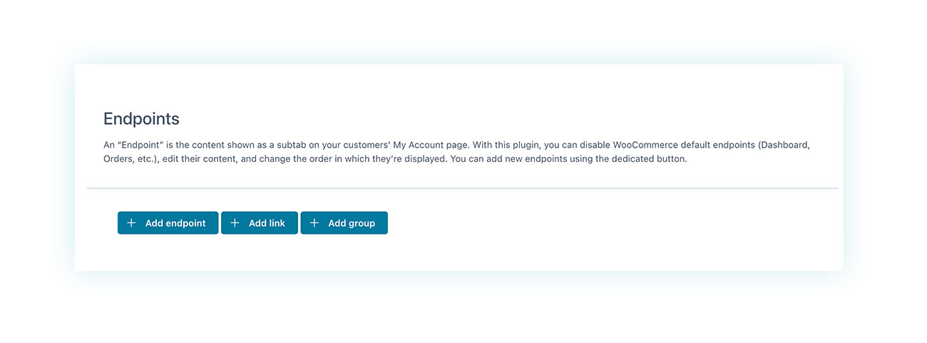 Buttons for adding content