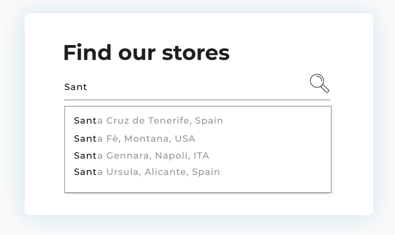 Search stores