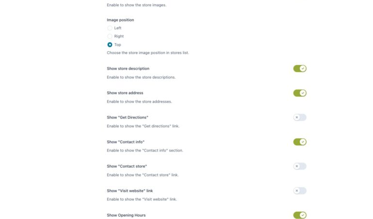 Results list options