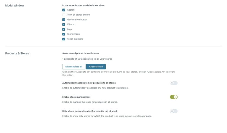 Modal window & product options