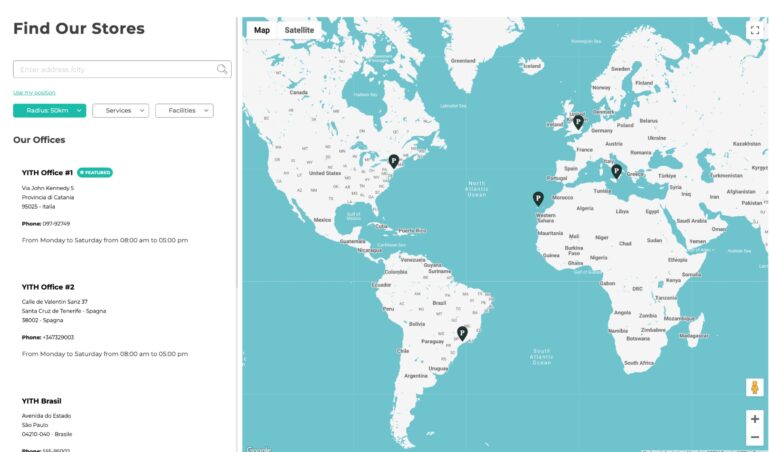 Store Locator page