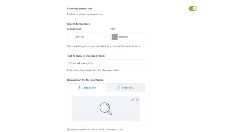 Store Locator page - Search options