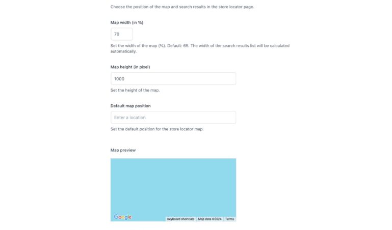 Store Locator page - Map options
