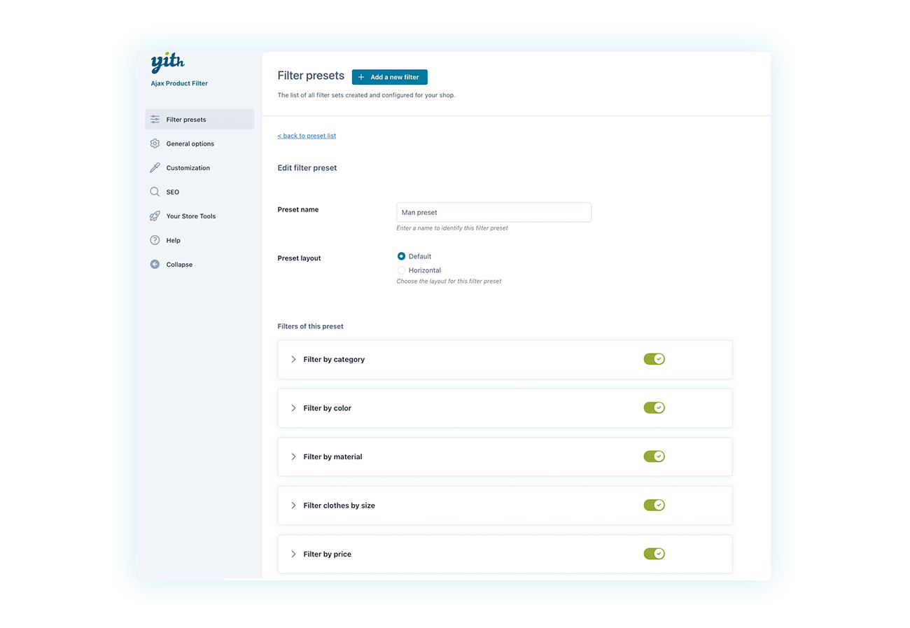 Filter rules created within the plugin